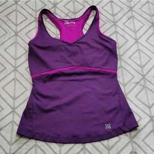 Actra Purple V-Neck Mesh Lined Athletic Gym Sports Workout Running Tank Top 